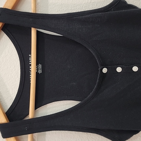 American Eagle Outfitters Black Ribbed Tank Top - Picture 3 of 6